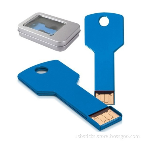 8GB Blue key shaped usb alu flash memory